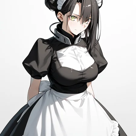 <lora:Takeuchi_Takashi_PonyXL_style_v01:1>
<lora:agent.pony:1>
score_9 , score_8_up , score_7_up , source_anime , 
masterpiece , best quality , ultra-detailed , 
BREAK
agent \(girls' frontline\), maid
1girl , woman , huge breasts , light smile , light blush , ((medusa (fate)):0.5)  , 
long black hair  , maid dress ,  
arms behind back
