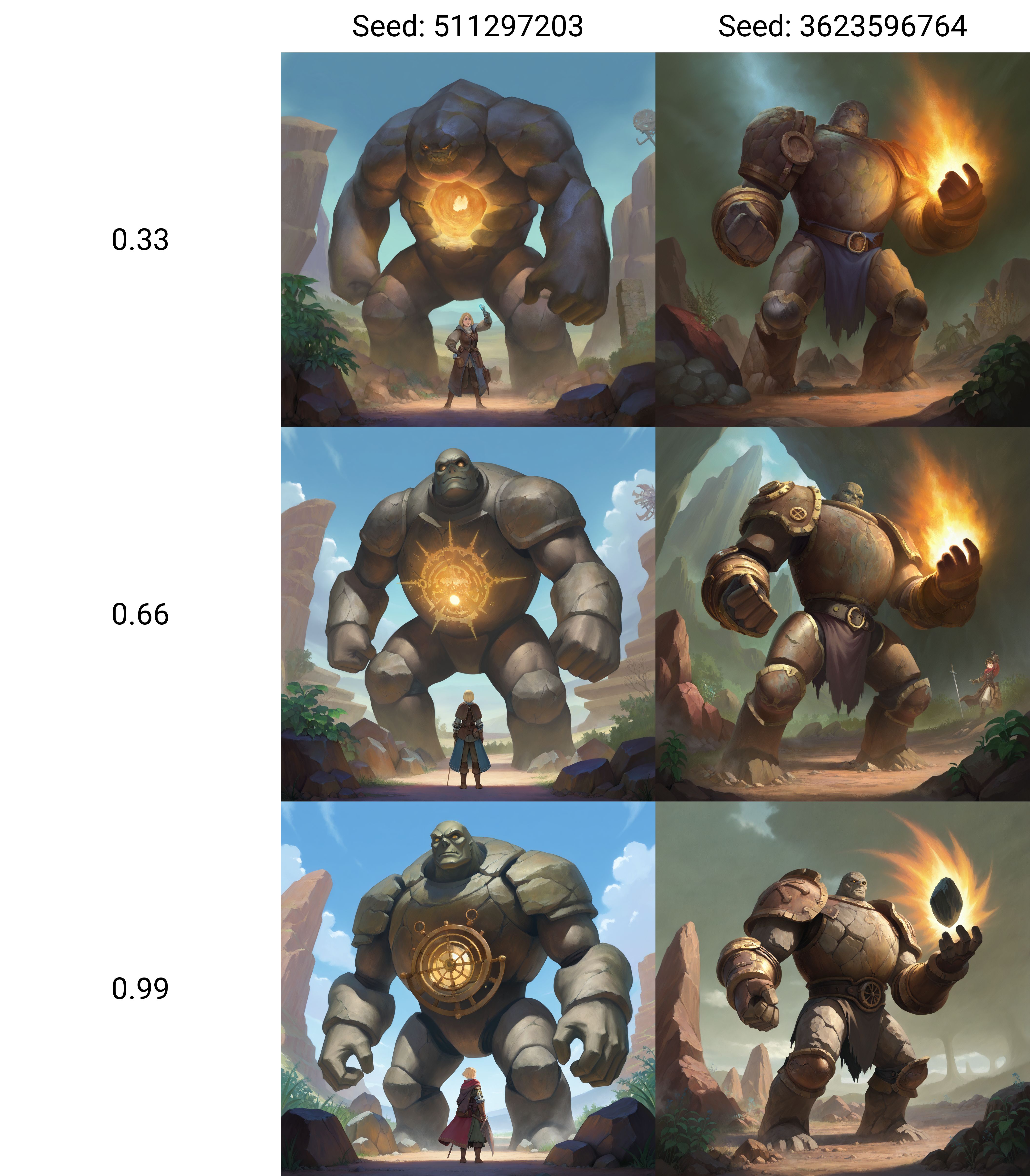 <lora:GoodOldTimes:0.33>, giant rock golem with plants growing on shoulders, rough rocks, rough stone, unpolished, dirty, ancient, STANDING, masterpiece, best quality, very awa, highres, absurdres, (fantasy, medieval, magic, steampunk, magicpunk)