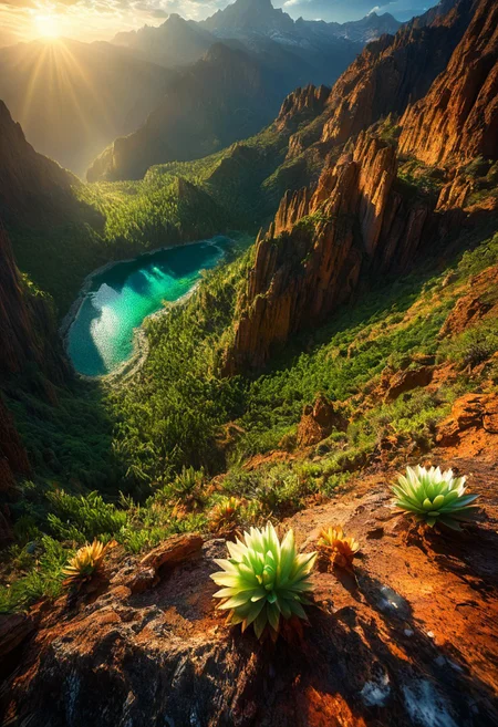 ultra HD, high quality, 4K, score_9, score_8_up, score_7_up, photo, extremely detailed, 8k, high quality, Source_photo, real photo, sharp, highly detailed and hyper realistic,masterpiece, masterpiece, best quality, vivid colors, high quality, RAW photo, (fantasy landscape:1.2),(surreal landscape:1), Airborne perspective, sweeping panoramic vista of a multifaceted natural collage: lush emerald forest, arid sunlit desert, majestic snow-capped mountains, radiant coastal cliffs, and deep verdant valleys. Intricate textures, 8k masterpiece quality, vibrant color gradients, dramatic lighting, soulful atmosphere. Close-up details of dewdrop-kissed petals, weathered bark, and rich natural fibers; dynamic eye-level, low-angle, and tracking compositions emphasizing refined spatial harmony and breathtaking scale. Ethereal hues, crystalline reflections, sublime natural mosaic, timeless tranquility, and elemental splendor, hyper-detailed realism, 8k quality, masterpiece clarity, spatial composition, subtle interplay of shadows and luminous highlights, epic landscape, colorful scenery,
, detailmaximizer, midjourneyv6.1,