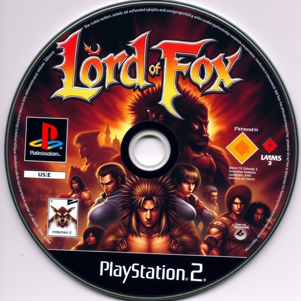 Ps2 cover disk, a Text title "lord fox RPG",