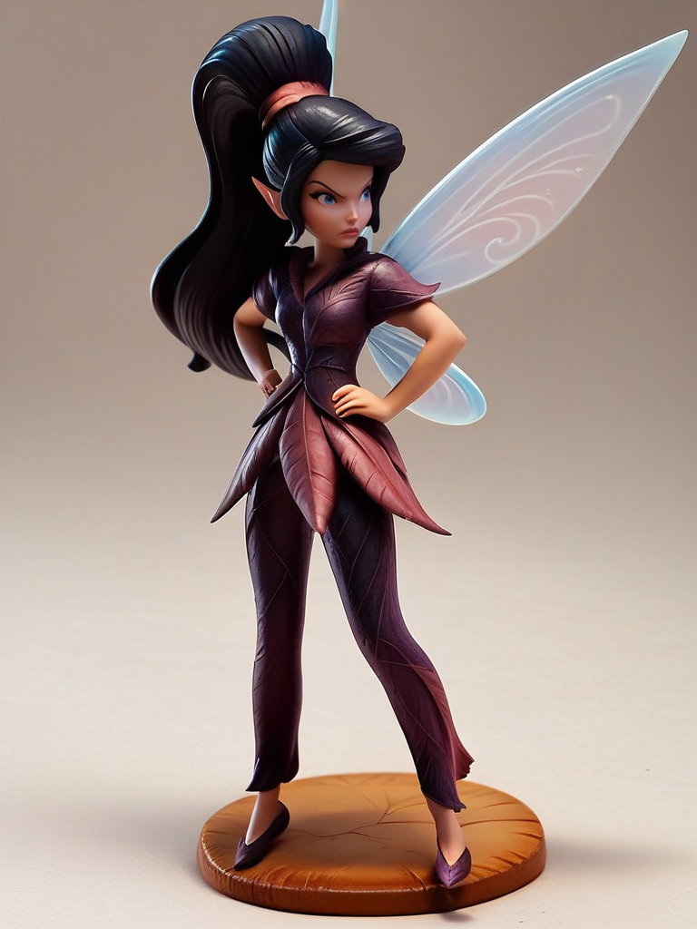 score_9, score_8_up, score_7_up, 1girl, upset, hands on hips, full body, (dynamic pose:1.1), dynamic angle, simple background,
<lora:AVidia_character:0.8>, VidiaXLP, black hair, long hair, ponytail, blue eyes, fairy wings, fairy, pointy ears, purple dress, short sleeves, pants, cartoon, <lora:Anime_Figure_P1:0.8> figure