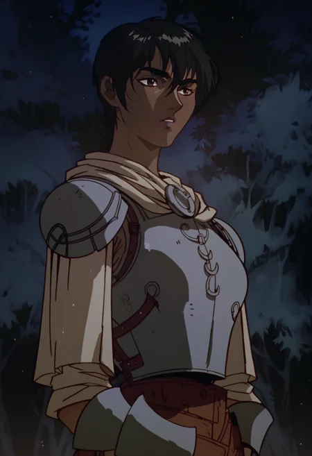 score_9, score_8_up, score_7_up, score_6_up, score_5_up, score_4_up,
<lora:BerserkV5:1> berserk,
casca, 1girl, solo, medium breasts, armor, forest, outdoors, night,