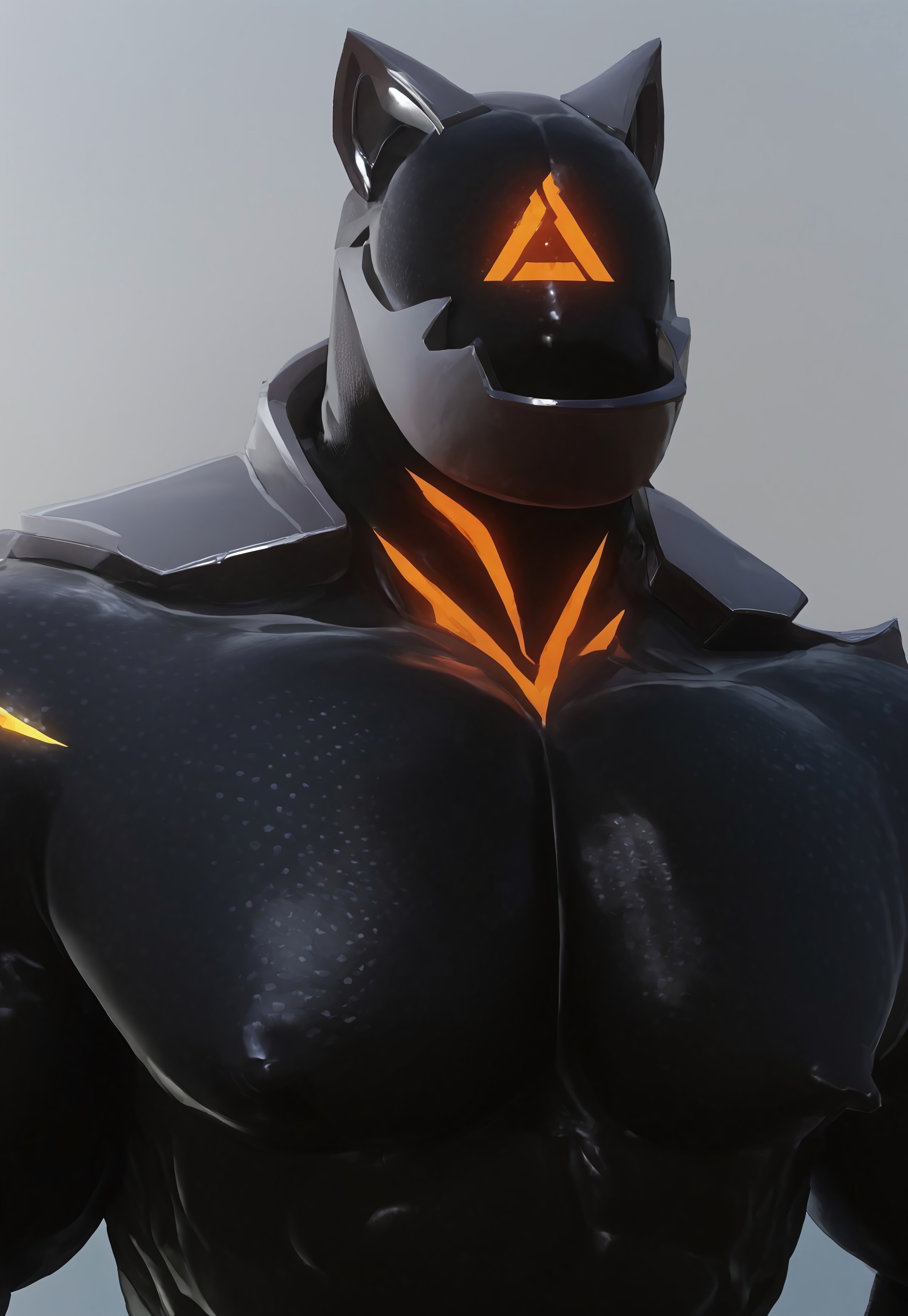 safe_pos, zPDXL3,rating_explicit, source_furry, digital media \(artwork\), masterpiece, high quality, best quality,BREAK, Deltacatalyzer,solo,  Delta_symbol, black slime helmet, iron Jaw_guard, orange striped body, glowing orange stripes, eyeless, gauntlets, Shoulder_pads, nanites_texture, full body, realistic, (upper body:1.3), (white background:1.3), 100mm f/2.8 macro lens,glamour shot,depth of field,realistic contrast,professional lighting,, ,(extremely high detail,high definition,best quality,ultra detailed,masterpiece)