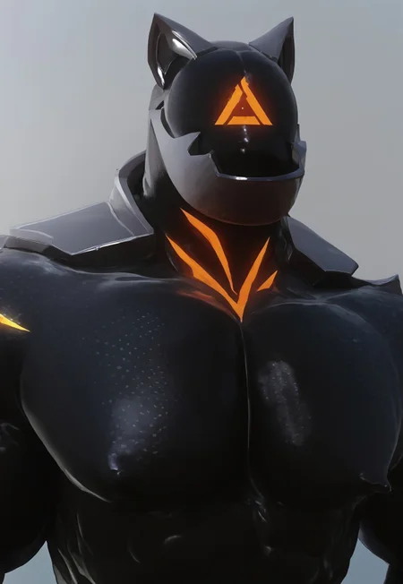 safe_pos, zPDXL3,rating_explicit, source_furry, digital media \(artwork\), masterpiece, high quality, best quality,BREAK, Deltacatalyzer,solo,  Delta_symbol, black slime helmet, iron Jaw_guard, orange striped body, glowing orange stripes, eyeless, gauntlets, Shoulder_pads, nanites_texture, full body, realistic, (upper body:1.3), (white background:1.3), 100mm f/2.8 macro lens,glamour shot,depth of field,realistic contrast,professional lighting,, ,(extremely high detail,high definition,best quality,ultra detailed,masterpiece)
