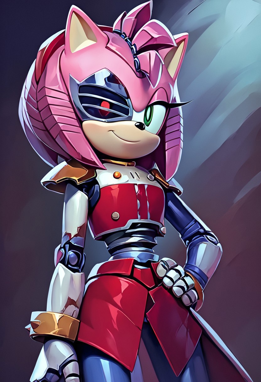 Score_9, Score_8_up, Score_7_up, source_anime, 1girl, rustyrose, perfecteyes, smile, solo, hand on hip, negative_hand,