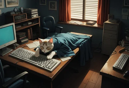 score_9, score_8_up, score_7_up, source_anime,
BREAK
PC with BSOD, PC, blue screan of death, (BSOD:1.1),
(cat lying on the keyboard:1.1),
indoors, cozy room,
retro,