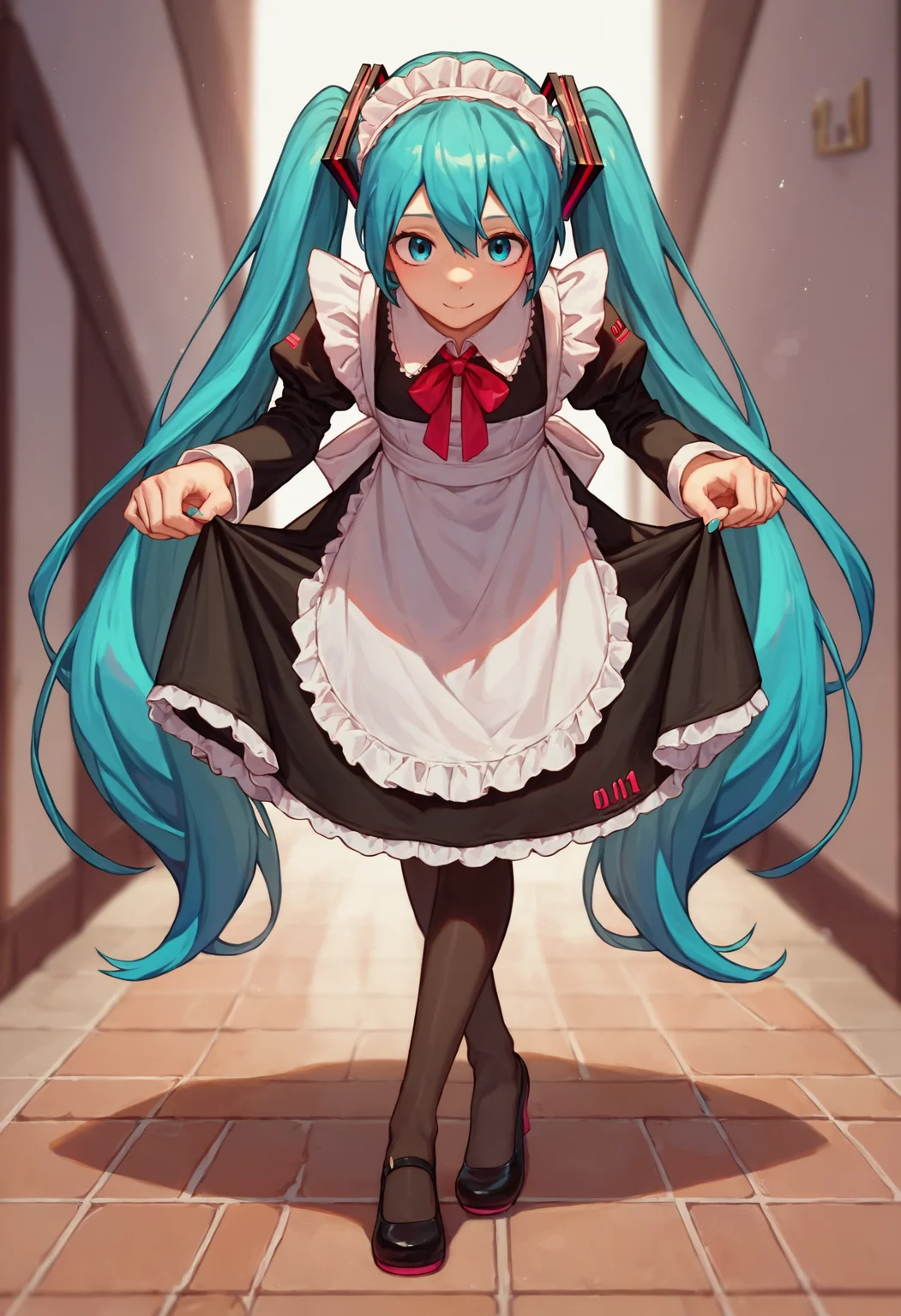 score_9_up score_8_up score_7_up, 1girl, skirt hold bowing, hatsune miku, maid apron, crossed legs, leaning forward, light smile
<lora:skirt_hold_bowing_d16:1>