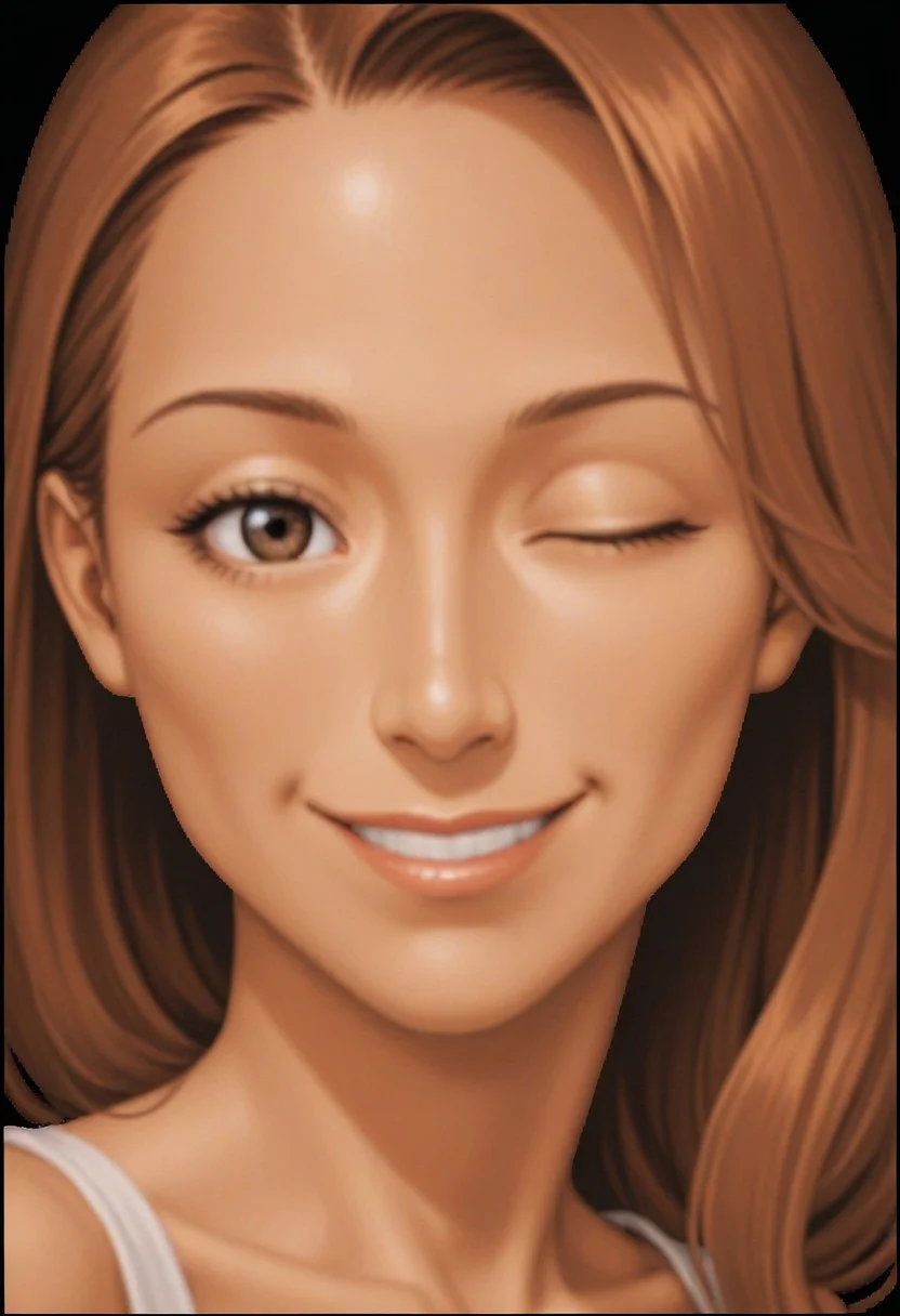 best quality, masterpiece, 
lowres, low quality, 
1girl, solo, 
female focus, 
portrait, 
looking at viewer, one eye closed, smile, 
transparent background