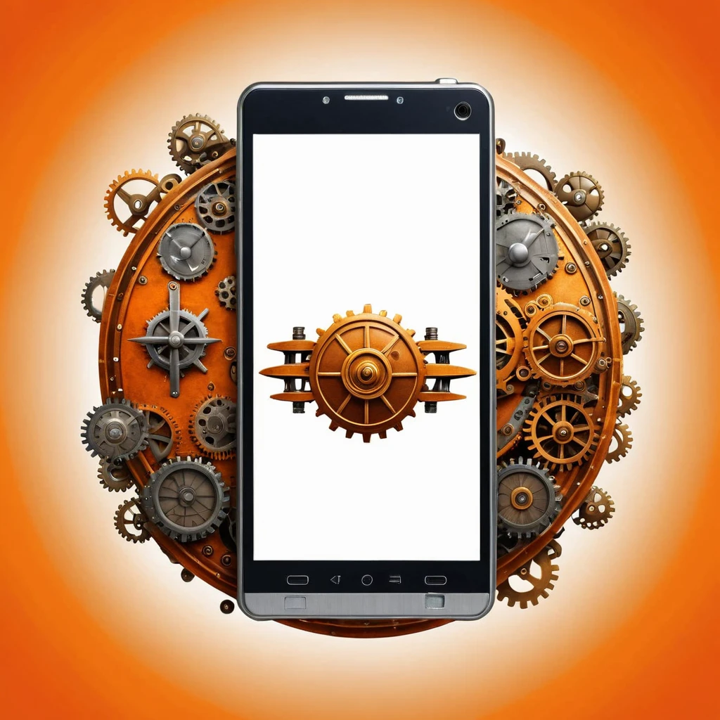 (smartphone showcase) <lora:01_smartphone_showcase:1.1>
Orange background,
high quality, professional, highres, amazing, dramatic,
(Steampunk city and airships and gears:0.5),