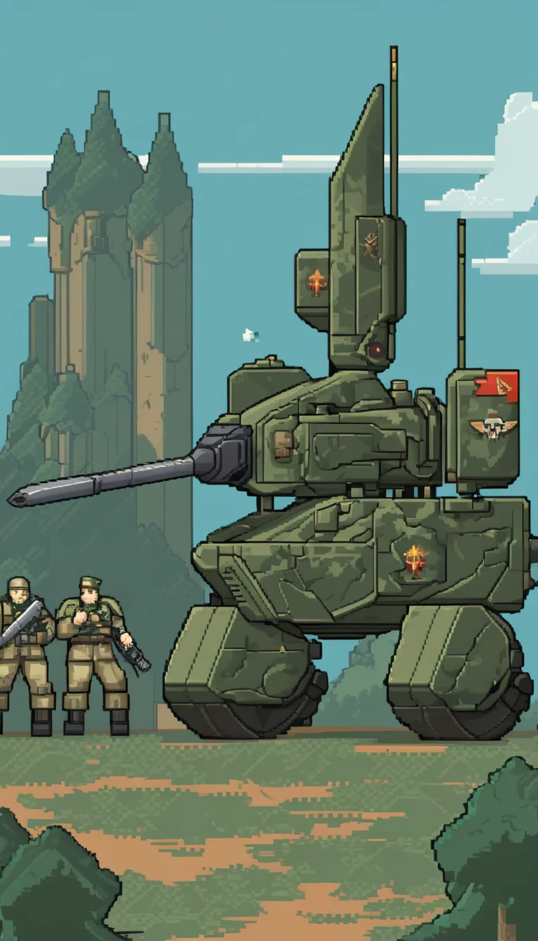 pixel-art Astra militarum, scenery, detailed background, masterpiece, best quality, high quality, absurdres <lora:astra_militarum_xl_v1:1> . low-res, blocky, pixel art style, 8-bit graphics
