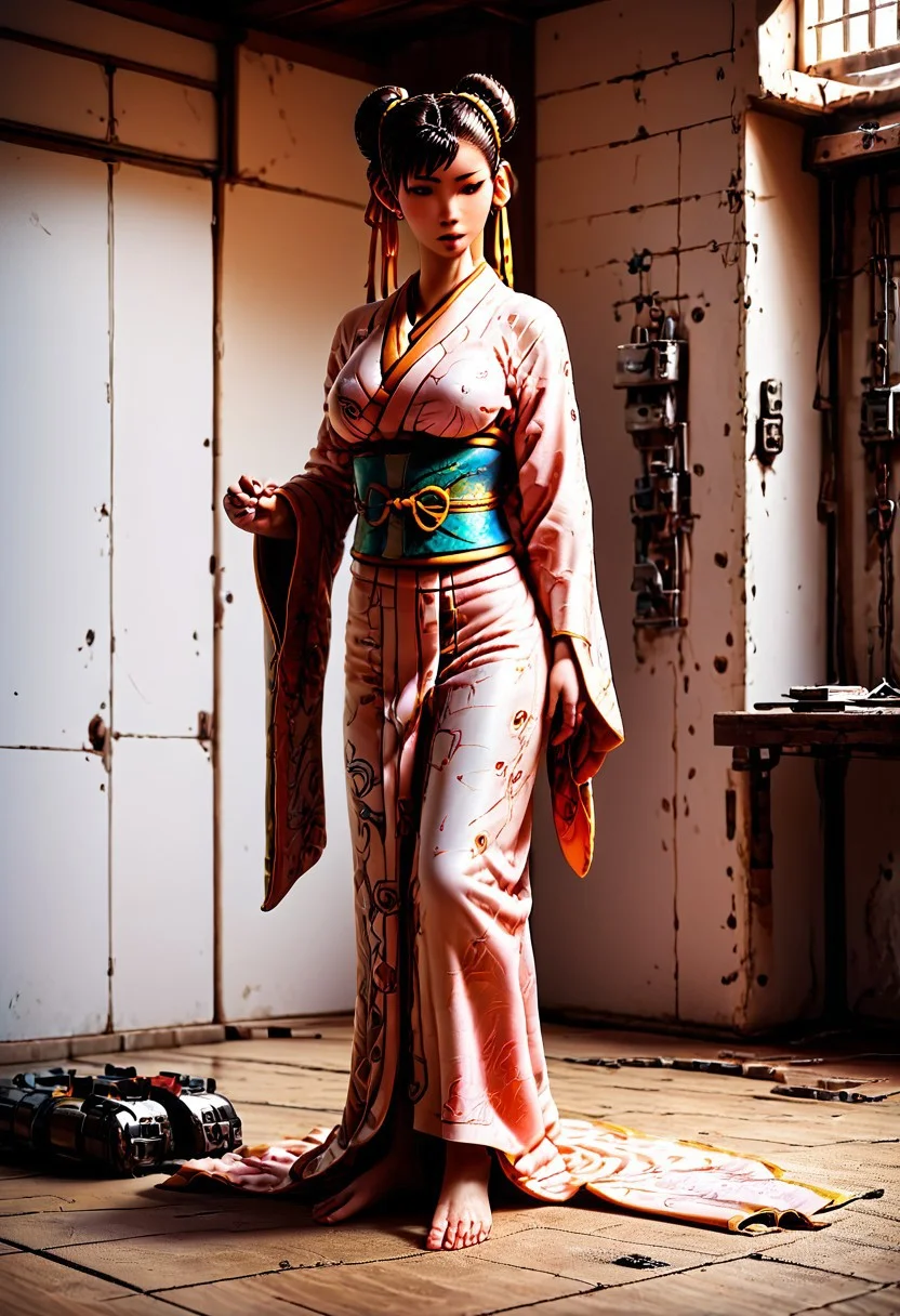 1 girl, detailed, 1girl, chun-li, kimono, covered, exploring, evi@decrepPunk, Hand, detailed, perfect, perfection, hands, 4ng3l face,
