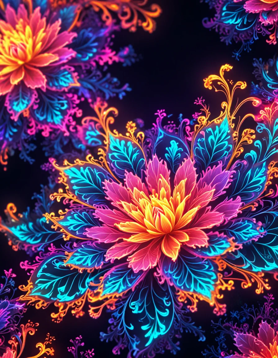 novuschroma70 style neon floral fractal <lora:novuschroma70 style:1> <lora:sdxl_lightning_8step_lora:1>