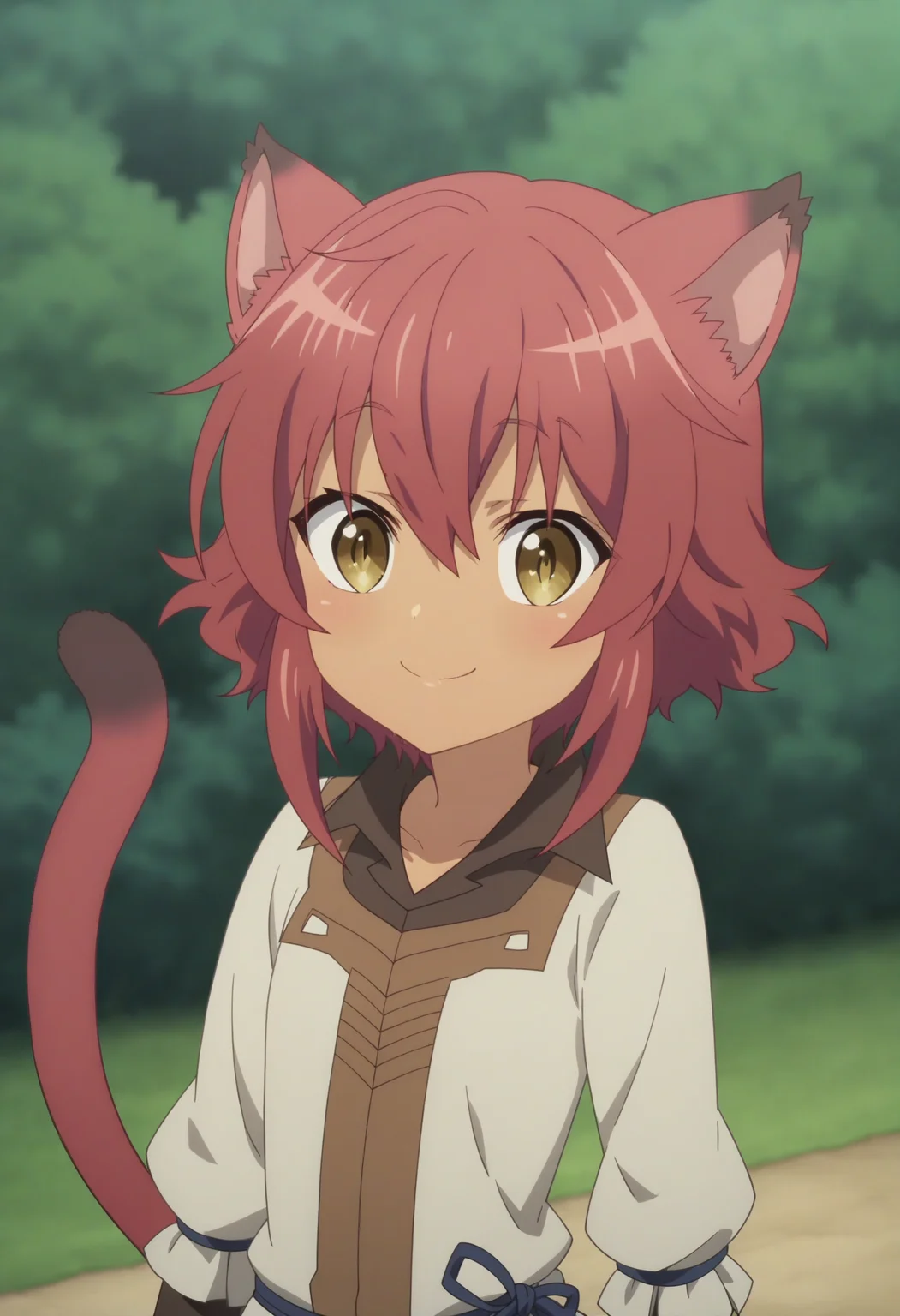 score_9, score_8_up, score_7_up, score_6_up, score_5_up, score_4_up , anime coloring ,BREAK source_anime, anime,screencap,
1girl, solo, choujinroux, layered sleeves, shirt, cat girl, skirt, white thighhighs, boots, <lora:PonyXL Choujin Roux V1:1>
outdoors, upper body,
smile, looking at viewer,