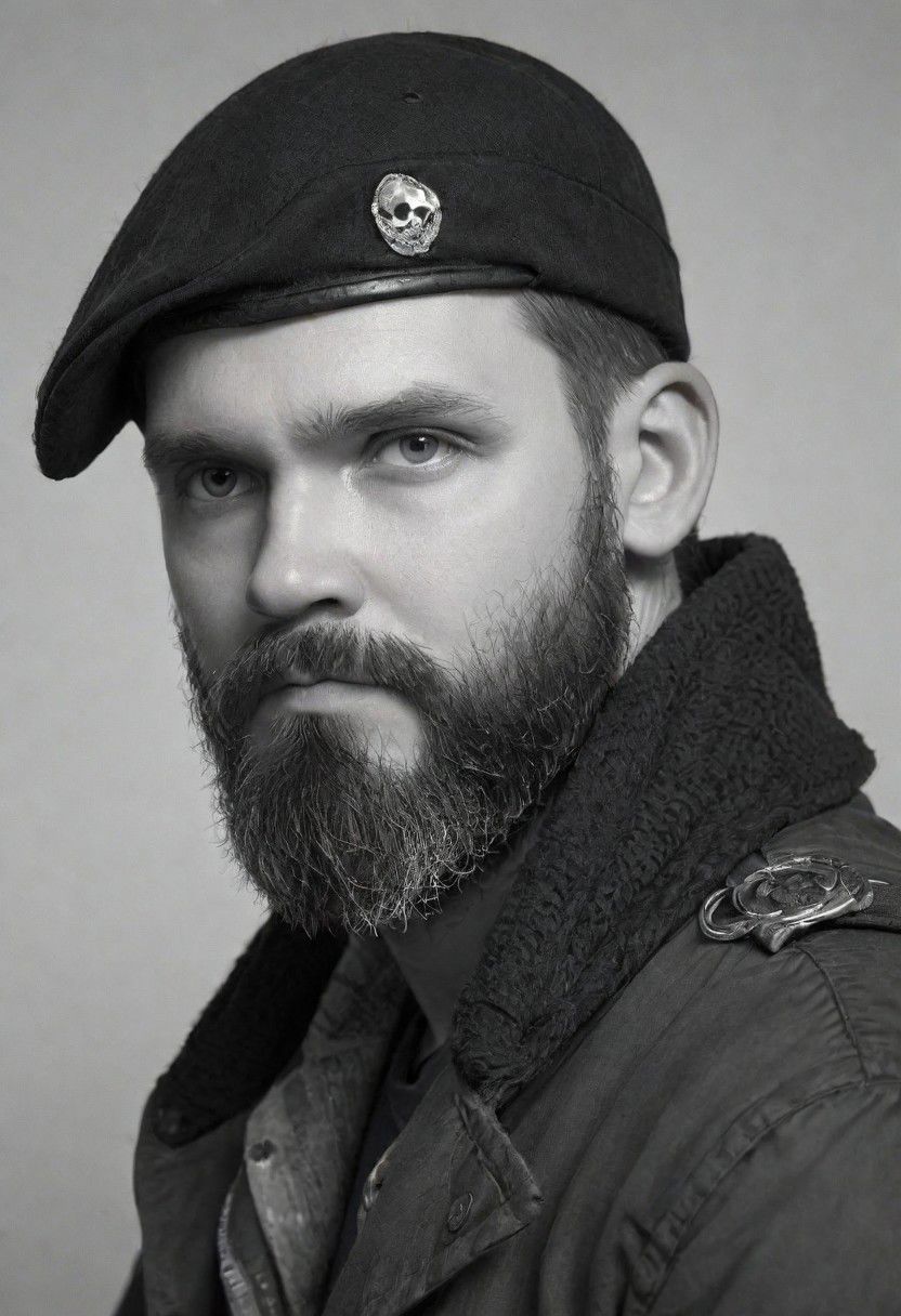 portrait of a bearded man, a black and white drawing of a man with a beard, epic pencil illustration, epic portrait illustration, artgerm craig mullins, martin ansin artwork portrait, by Grzegorz Domaradzki, great digital art with details, by Patrick Pietropoli, highly detailed character design, very coherent. high detail, pirate portrait, epic digital art illustration