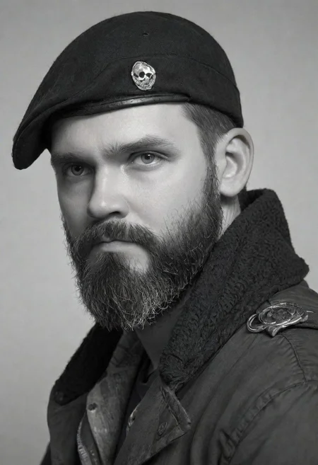 portrait of a bearded man, a black and white drawing of a man with a beard, epic pencil illustration, epic portrait illustration, artgerm craig mullins, martin ansin artwork portrait, by Grzegorz Domaradzki, great digital art with details, by Patrick Pietropoli, highly detailed character design, very coherent. high detail, pirate portrait, epic digital art illustration