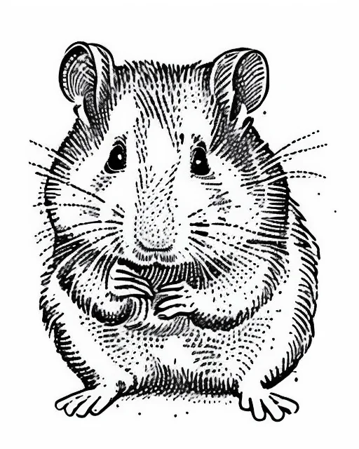 a hamster in hedcut style <lora:GazHedcut:1.05>