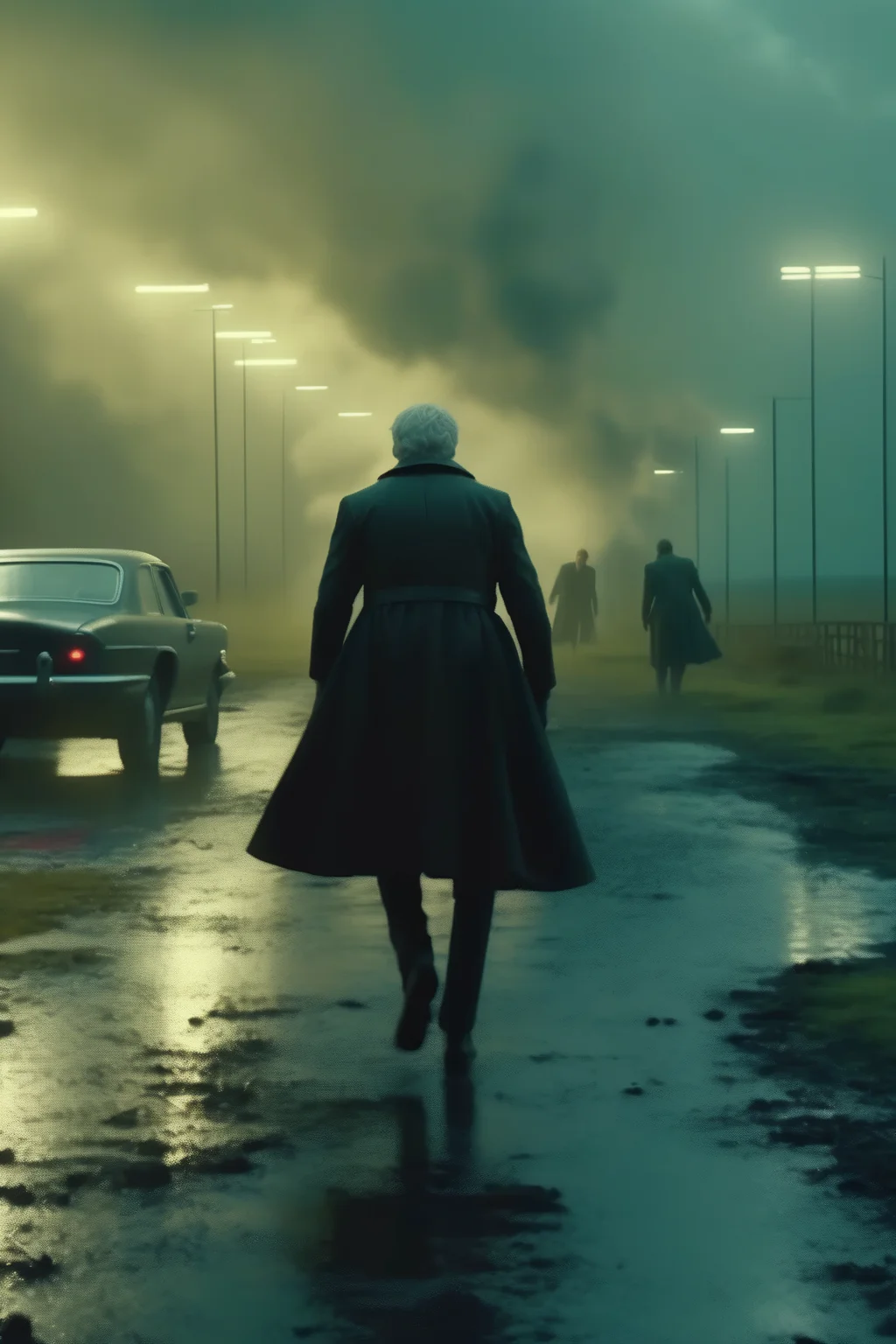 <lora:Roger Deakins Style:1>Roger Deakins Style - Dramatic action scene. Cinematic still frame from Black Mirror tv series. In the style of Roger Deakins.