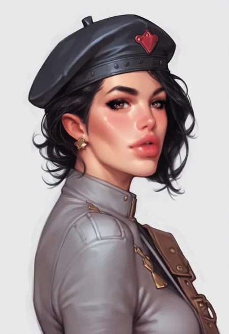 (((side view, dynamic angle))),
comic style, looking at viewer, highly detailed, source_comic_illustration, from front, 1girl, illustration, comic style, looking at viewer, highly detailed, source_comic_illustrationskinny, looking at viewer, 1girl, masterpiece, best quality, cowboy shot, girl, realistic drawing, anime, by Sam Yang, sharp highly detailed 2d illustration, comic art, (hyperrealism, soft light, sharp), 
BREAK
<lora:f4nto_v2:50>, f4nt,
retro artstyle,1980s \(style\), science fiction, realistic, solo focus, 
<lora:retro-comic-80:1>, 
1girl, solo, black hair, hat, long hair, grey dress, dress, black headwear, white background, sitting, leaning to the side, long sleeves, beret, arm support, looking to the side, simple background, realistic, jewelry, yokozuwari, brown eyes, earrings, blush, bag, (((full clothed))),
BREAK 
strange world background score_9, score_8_up, score_7_up, score_6_up, source_cartoon, rating_explicit, Expressiveh, (((((upper body))))), dynamic pose