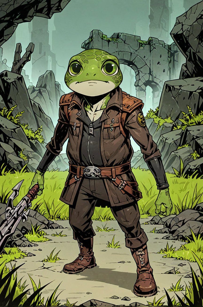 anthro frog boy,chibi,rogue,solo,unlight,er_frogman
looking at viewer,depth of field,battlefield ruins,effect
<lora:Perfect Hands:1> <lora:Unlighté£æ ¼:0.7> <lora:naip33:0.2> <lora:er_albinauric:1>, score_9, score_8_up, score_7_up, score_6_up, score_5_up, score_4_up,zPDXL