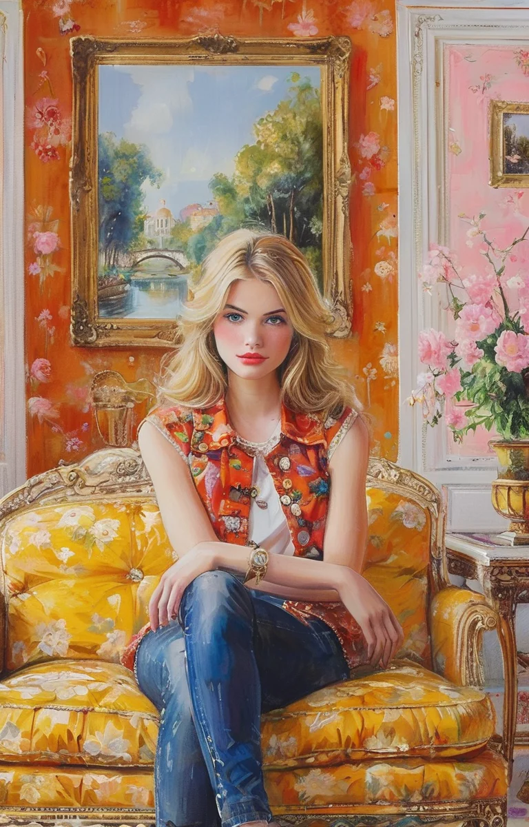 masterpiece,best quality,<lora:tbh343-sdxl:0.75>,illustration,style of Mario Buatta tech genius teenage girl