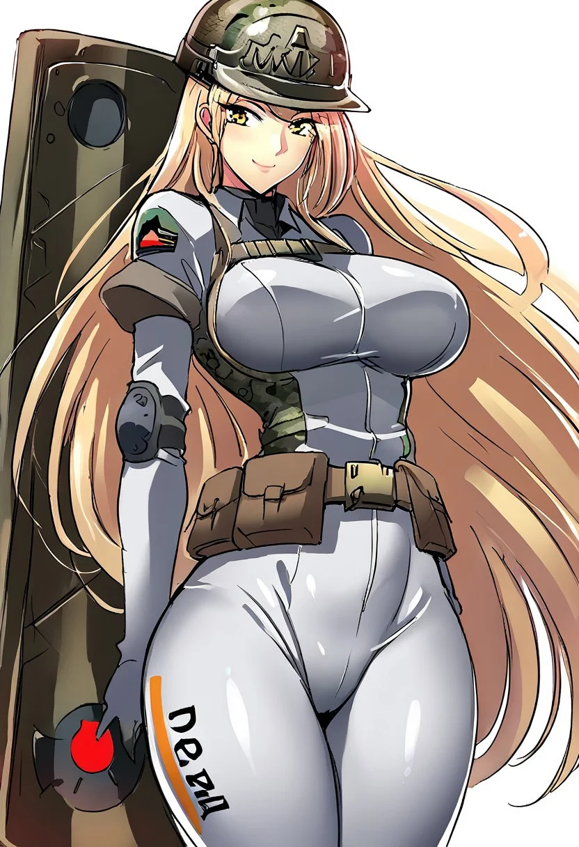easynegative, FastNegativeV2, EasyNegativeV2, haganef, overfit style, large breasts, 1girl, solo, thicc big breasts, sexy body , young, anime, smile, negative_hand,
1girl, solo, long hair, blonde hair, yellow eyes, helmet, POUCH, BOOTS, knee pads, brown footwear, elbow pads, belt puch, pants, white gray bodysuit, big breasts, long sleeve hand camo, riot helmet, riot shield behind the back, white background, navy seal uniform.
big breasts, mature, young, sexy body
