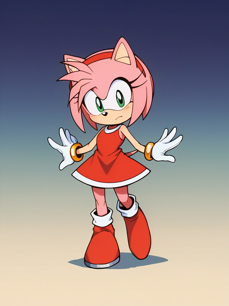 score_9, score_8_up, score_7_up, score_6_up, source_anime, zPDXL, <lora:ALTXL_pony_0061_8:1>, BREAK
1girl, solo, full body, <lora:Sonic_OVA:1> sonic_ova, Amy Rose, little girl, shortstack, flat chest, red dress, red boots, white gloves, gold bracelet,