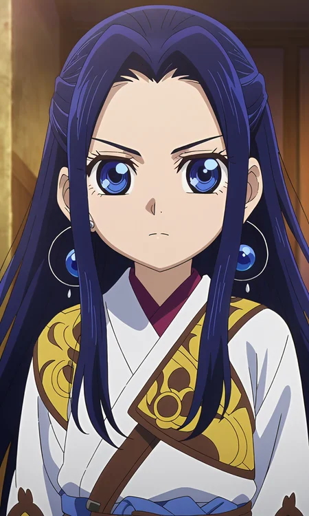 anime artwork Asirpa, blue hair, blue eyes, long hair, ear piercing,petite,flat chested,masterpiece,best quality,8k highres,detailed . anime style, key visual, vibrant, studio anime, highly detailed