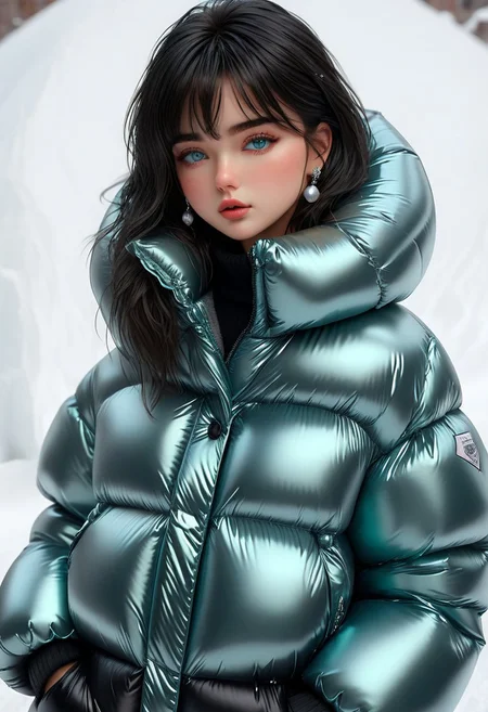 ((((down padded coat)))), ((((puffer pants)))), ((((full body, standing)))), ((((very warm)))), ((((hot)))), indoors, ((((sweating profusely)))), ((((sweat)))), ((((sweatdrop)))) masterpiece, best quality, (((masterpiece, illustration))), (super_detailed, 8k wallpaper, hyper_detailed, ultra_detailed, beautiful_and_delicate, intricate details), (girl, solo,small_girl, small_face), (medium_black_hair, bangs pinned back , single_side_earring) , (disheveled_hair, beautiful_detailed_hands ) , (beautiful_detailed_aqua_eyes), (deepen contour, depth of field, chromatic_aberration, dynamic_light, dynamic_shadow, perfect lumination), padded cuffs, padded collar, Thick padded cuffs, Thick padded collar, <lora:Collar-SDXL:0.6>, <lora:Cuffs-SDXL:0.6>, <lora:Puffer_Jacket_and_Down_Jacket_-_Extra_Puffy_Jackets:0.4>, <lora:snowpants_v1:0.4>, <lora:detailed_notrigger:1>