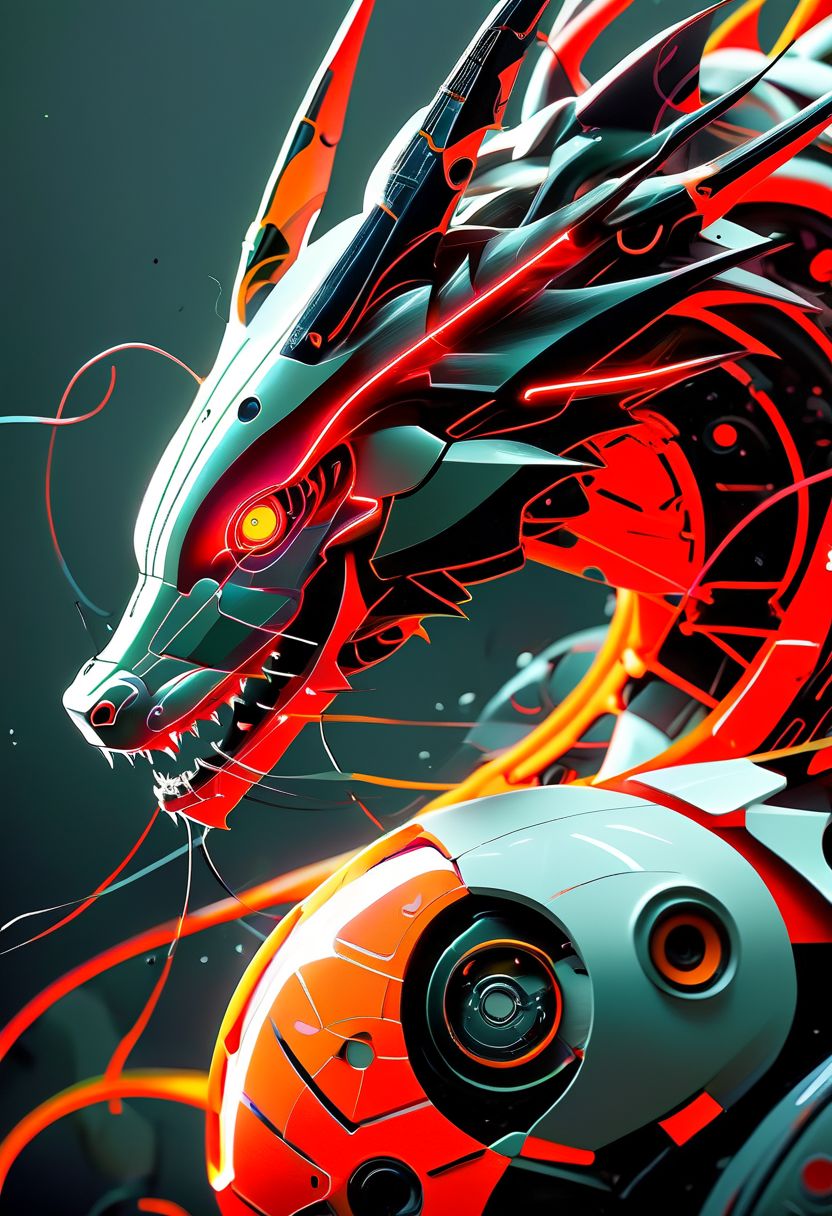 (((RAW photo))), (robot Dragon:1.8), tattoo, irezumi, (facing viewer:1.5), full body, looking away, Style-Lab, Vector art, Clean lines, Sharp edges, Minimalist, Precise geometry, Simplistic, Smooth curves, Bold outlines, Crisp shapes, Flat colors, Illustration art piece, High contrast shadows, Technical illustration, Graphic design, Vector graphics, High contrast, Precision artwork, Linear compositions, Scalable artwork, Digital art, (Studio ghibli style, Art by Hayao Miyazaki:1.2), Anime Style, Manga Style, Hand drawn, cinematic sensual, Sharp focus, humorous illustration, big depth of field, Masterpiece, concept art, trending on artstation, Simplified style, trending on ArtStation, trending on CGSociety, Intricate, Vibrant colors, Soft Shading, Simplistic Features, Sharp Angles, Playful