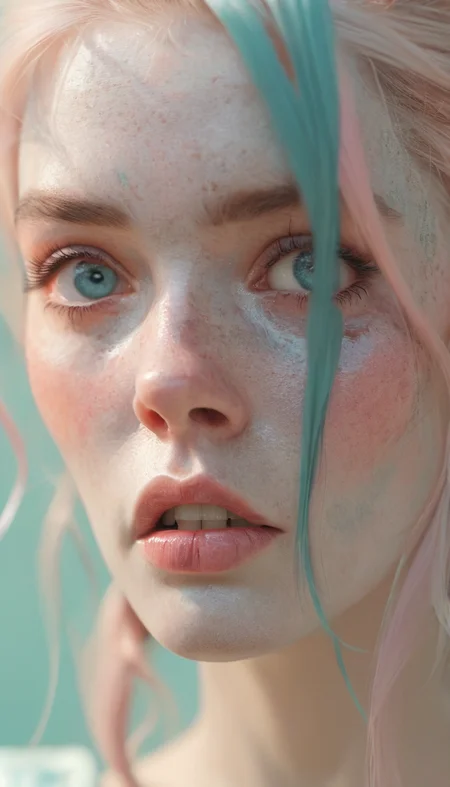 Precision-focused shots, optical illusion, Transformative change, intense interaction while telling secrets, meager singer, unacceptable string, dumpy, dynamic posture, palette composed of pastel colors, Dolly zoom, <lora:linquivera:0.3> linquivera, liiv1, <lora:- SDXL - vanta-black_contrast_V3.0:0.4>