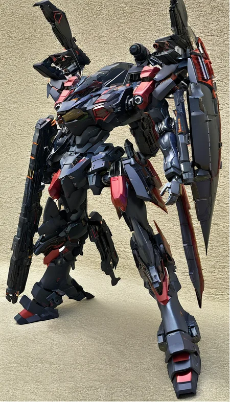 professional 3d model of (S-RRS:1.5),(science fiction:1),(a stylish mecha:1.6),(hawken:1.6),mecha armor,glowing eyes,(full body:1.2),mechanical parts,robot joints,(holding huge weapon:1.5),(huge mechanical shield:1.2),best quality,masterpiece,highly detailed,ultra-detailed,(huge mechanical weapon:1.3),(detailed weapon:1.2),(huge mechanical gun:1.2),<lora:srdxl_v2_7_5a7:0.8>,, octane render, highly detailed, volumetric, dramatic lighting