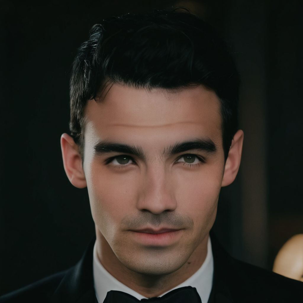 DSLR photo of ɉøǝɉøɳɐʂ face.using a tuxedo.lace.professional photography.high resolution.detailed photo.portrait.RAW.analog film.still film.50mm.f/16.uhd.hdr.4k.cinematic lighting.adobe lightroom <lora:joejonas-ɉøǝɉøɳɐʂ-xl_8800_lora_f32:1>