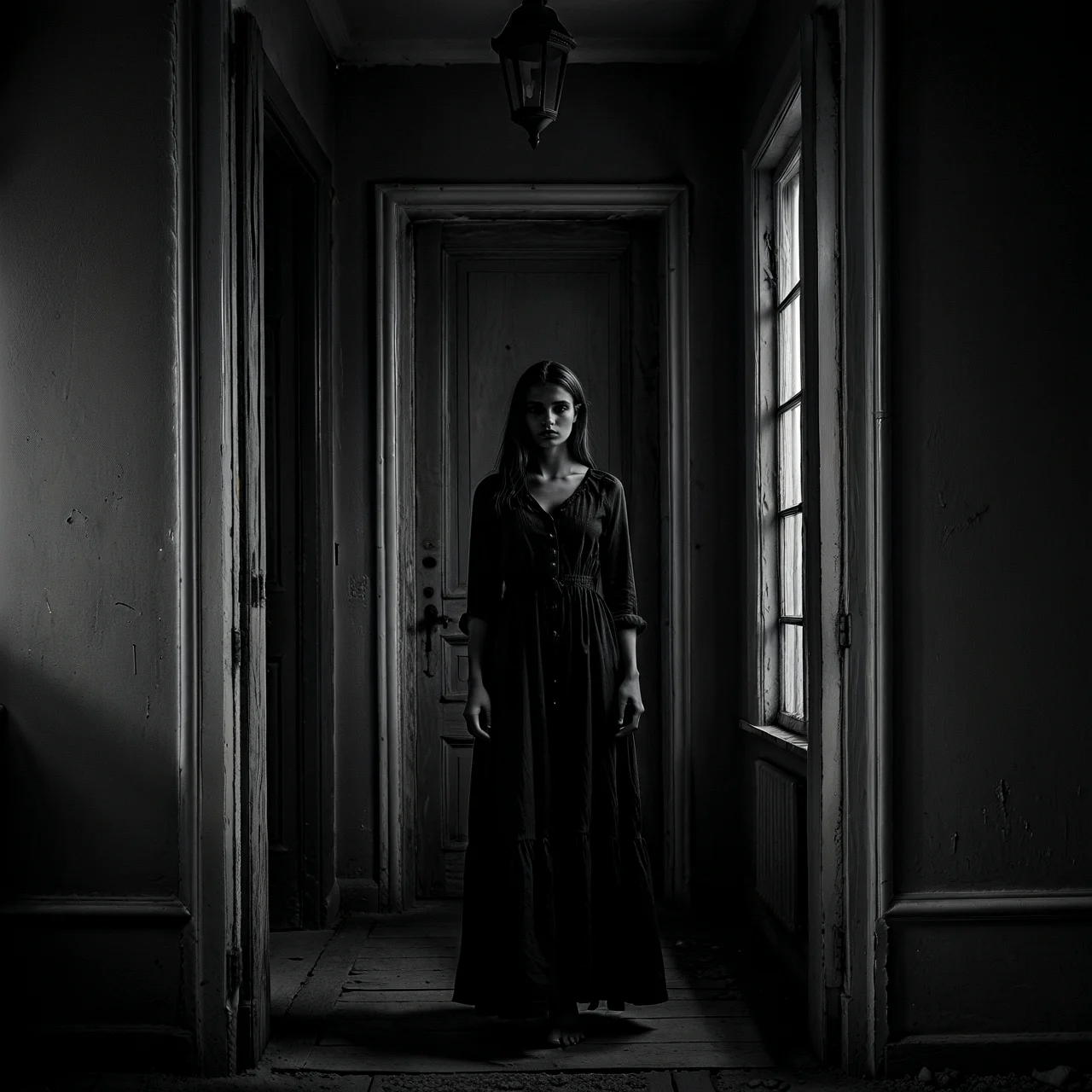 Moody monochrome photo.

A hauntingly beautiful woman, standing in the doorway of the farmhouse.

<lora:MoodyMono01_CE_XL_200-OT:0.4> mdymnoCE_style