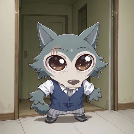 score_9, score_8_up, score_7_up, best quality, masterpiece, source_anime, BREAK
in apartment, Legoshi, anthro, wolf, beastars, scar on right brow, animal ears, grayish blue fur, brown eyes, blue vest, white dress shirt, gray tie, gray pants, no humans <lora:Legoshi:1>
mikus-concept, full body, big eyes, chibi