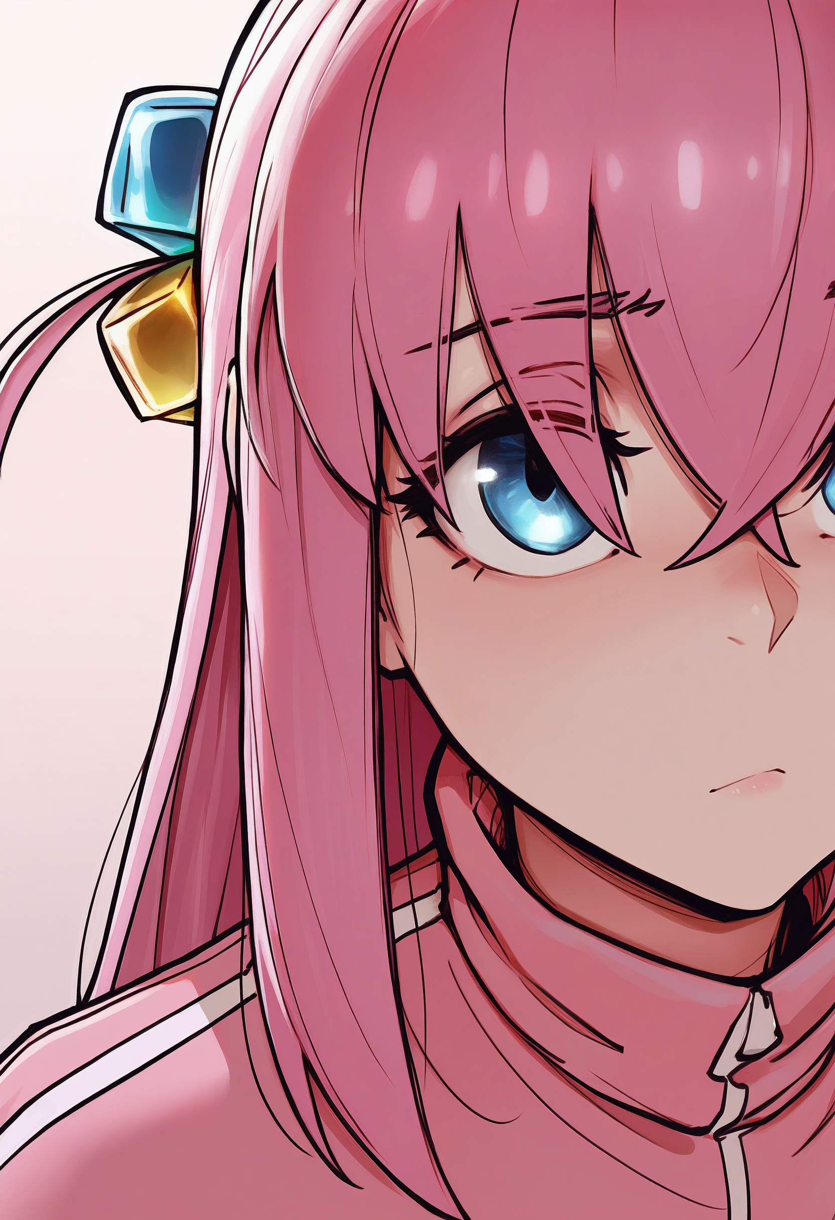 1girl, solo, gotoh hitori, portrait, track jacket, 
masterpiece, best quality, <lora:bbcchan-guy90-Illust-Lycorisv1:1> nahcbb