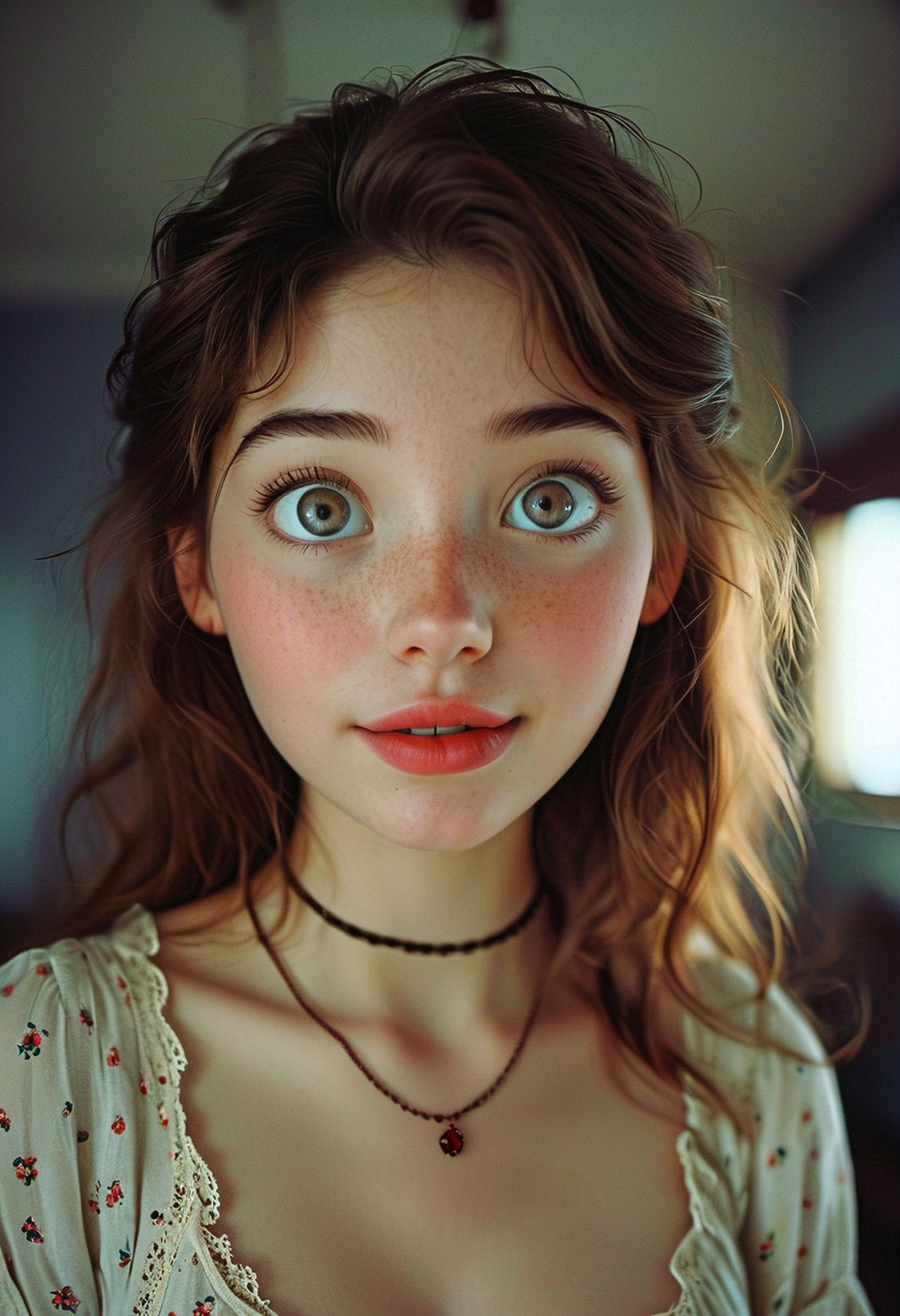 (pov:1.53)HDR photo of undefined . High dynamic range, vivid, rich details, clear shadows and highlights, realistic, intense, enhanced contrast, highly detailednight  female  happy  spotlight  (Deep Focus)  contrast  (f_stop 2.8), (focal_length 35.0) f/2.8, 35mm focal length  Photograph of  analog photo,(radiant darkness:1.3),upper body view, a cute busty european young girl,pale skin,detailed face, detailed skin, RAW candid cinema,16mm,color graded portra 400 film,remarkable color, captured on a (Fujifilm X-Pro3) / (f_stop 16.0), (focal_length 24.0)bored facial expression