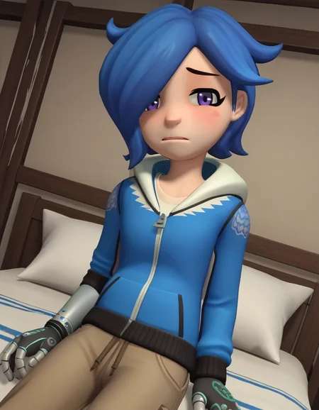 score_9, score_8_up, score_7_up, source_anime,
turboartificialrapidintelligence, <lora:turbo-artificial-rapid-intelligence-ponyxl-lora-nochekaiser:1>,
turbo artificial rapid intelligence, blue hair,hair over one eye, purple eyes, 3d,
hood, hoodie,
indoors, bed, bed room, on side, blush, drunk,
looking at viewer, cowboy shot, dutch angle, solo,