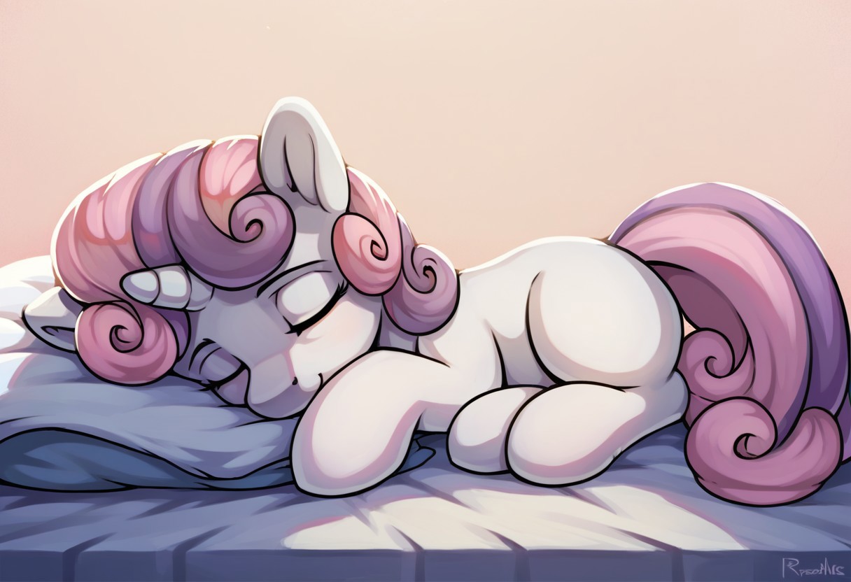 score_9, score_8, score_7, source_pony, sweetie belle, sleeping