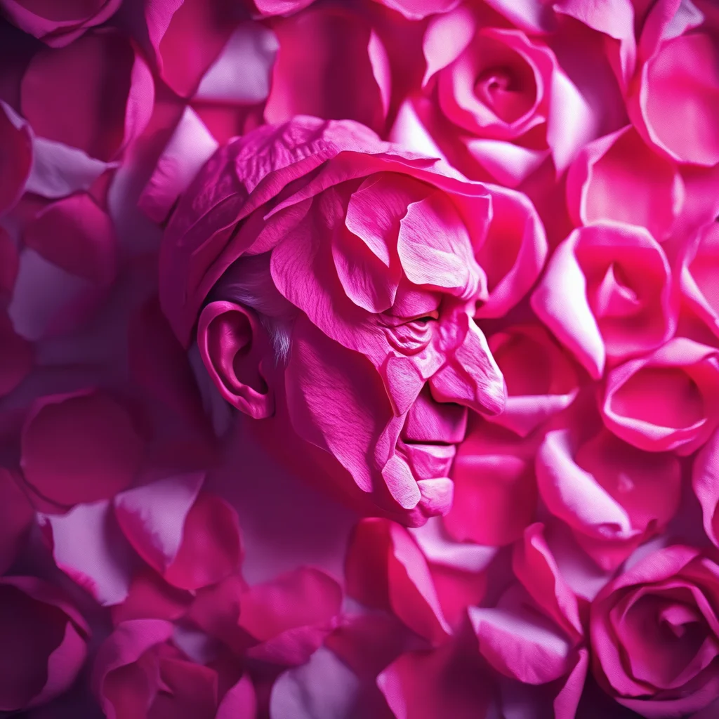 rosifex old man artist made of rose, cinematic, professional photo<lora:rosifex :1>