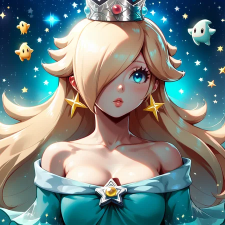 score_9, score_8_up, score_7_up, score_6_up, score_5_up, score_4_up, source_anime, <lora:Starry_Morph_PonyXL:1> starry_morph Rosalina from Mario