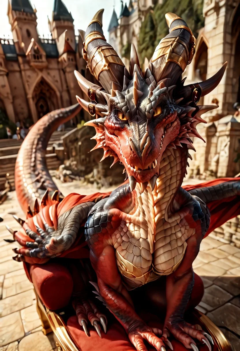 (((beautiful, high quality))), score_9, score_8_up, score_7_up,
Aarakocra, alexstrasza, feral dragon, female, curve, athletic body, perfect face, perfect eyes, perfect wings, perfect maw, perfect body, cute face, wings, 1girl, female, full body, membranous wings, wings folded behind the back, solo, hi res, detailed background, indoor, castle, sitting on throne, scales, wearing a crown, zPDXL2, zPDXLxxx, zPDXLrl, looking at viewer, yellow eyes, (slit pupils:0.7), wings, raised tail, action pose, three-qvarter view, top angle view, looking at the viewer, blurred background, by zackary911, by syuro, by hanuvo, solo, hi res, complex background,
<lora:Scalie:1>,
<lora:Alexstrasza_Dragon_Form-000003:1>,
<lora:Scalie:1>, zPDXL2, zPDXLxxx, zPDXLrl,