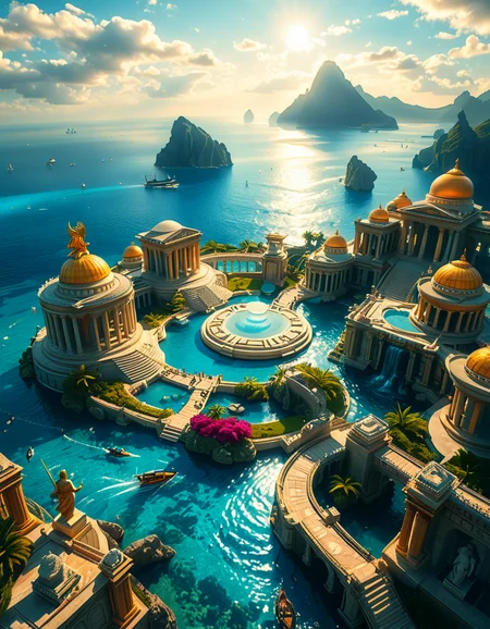 A breathtaking view of the lost city of Atlantis, submerged beneath crystal-clear ocean waters. The city showcases a magnificent blend of ancient Greek and futuristic architecture, with towering marble temples, golden domes, and intricate carvings glowing under the soft bioluminescent light of coral reefs. Majestic pillars and archways, partially covered in coral and algae, rise from the ocean floor, creating an atmosphere of mystery and forgotten grandeur. The sunlight filters through the water, casting shimmering patterns on the grand stone pathways and illuminating massive statues of gods and mythical beings, eroded by time. The scene is peaceful and awe-inspiring, with an ethereal blue glow enhancing the dreamlike, almost magical quality of this underwater utopia. No marine creatures or human presence disrupt the timeless serenity of this lost civilization.
 <lora:atl4nt1s:1>,atl4nt1s,<lora:SDXLFaeTastic2400:0.4> <lora:extremely_detailed:0.4> extremely detailed, Masterpiece,best quality,hi res,8k,hi res,8k,award winning,(sharp focus, intricate, highly detailed),