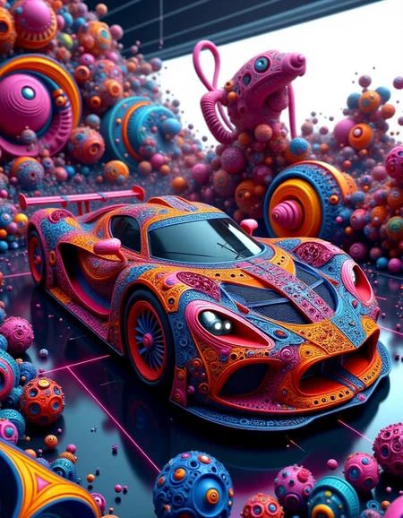 super sportscar meahophontron of colorful ral-frctlgmtry <lora:ral-frctlgmtry_flux:1>