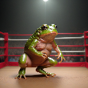 <lora:pixelbuildings128-v2:1.2> A hard natural Scrotum Frog moving through horrifying wrestling ring