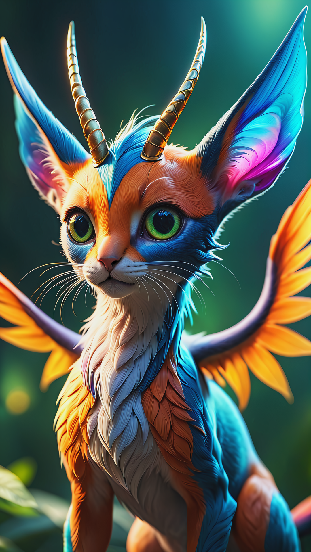Macro, cute, fantasygenesis, mythical creature, Concept art, bold lines, full frame, highly detailed, (realistic:1.4), (fractal:0.1), colorful, sharp focus, masterpiece, high quality, shallow depth of field detailed background,  <lora:add-detail-xl:1>