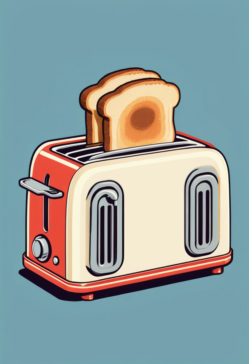 retro_tshirt, a retro toaster, flat, frame,( square:1.1), (white outline:1.2) <lora:retro_tshirt:1>