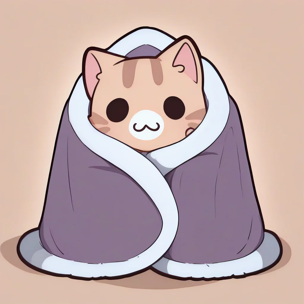 masterpiece, best quality, newest, absurdres, highres, blanket, chibi, under covers, <lora:CozyBlanket_illusXL_Incrs_v1:1>, <lora:discord_nekonekonekone_illustriousXL:1> animal focus, no humans, n3koemoji, cat, :3,
