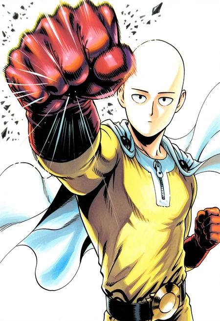 male, solo, alone, 1boy, traditional media, male focus, (bald, bodysuit, red gloves, black belt, zipper, cape), (punching, clenched hand, motion blur, looking at viewer, ),
BREAK
(solid white background, ), sa1tama, parody, DR, 8K, beautiful, high contrast, masterpiece, best quality, amazing quality, very aesthetic, absurdres, newest, depth of field, ray tracing, dynamic angle,