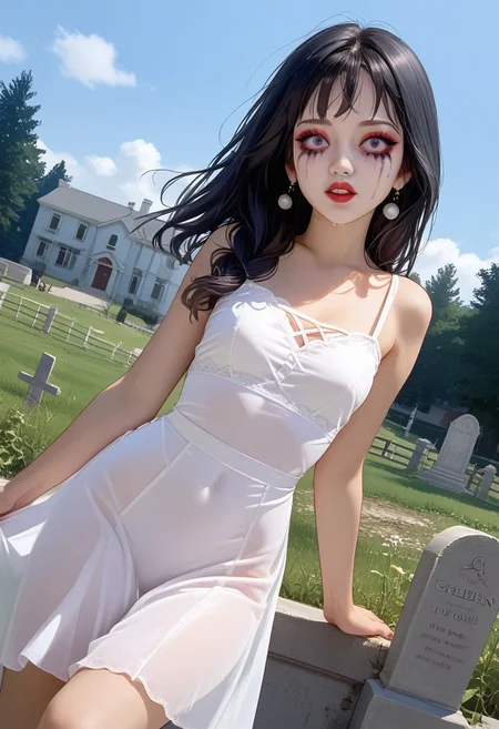 score_9, score_8_up, score_7_up,amateur, reddit, polaroid photography, 1girl,(((harlequin makeup))), straight black hair,hetero, solo focus, wearing a see through diaphanous white dress, floating through a graveyard 
BREAK 
dramatic angle, unique perspective, unique angle, bright light, over exposed style, flash photography style,