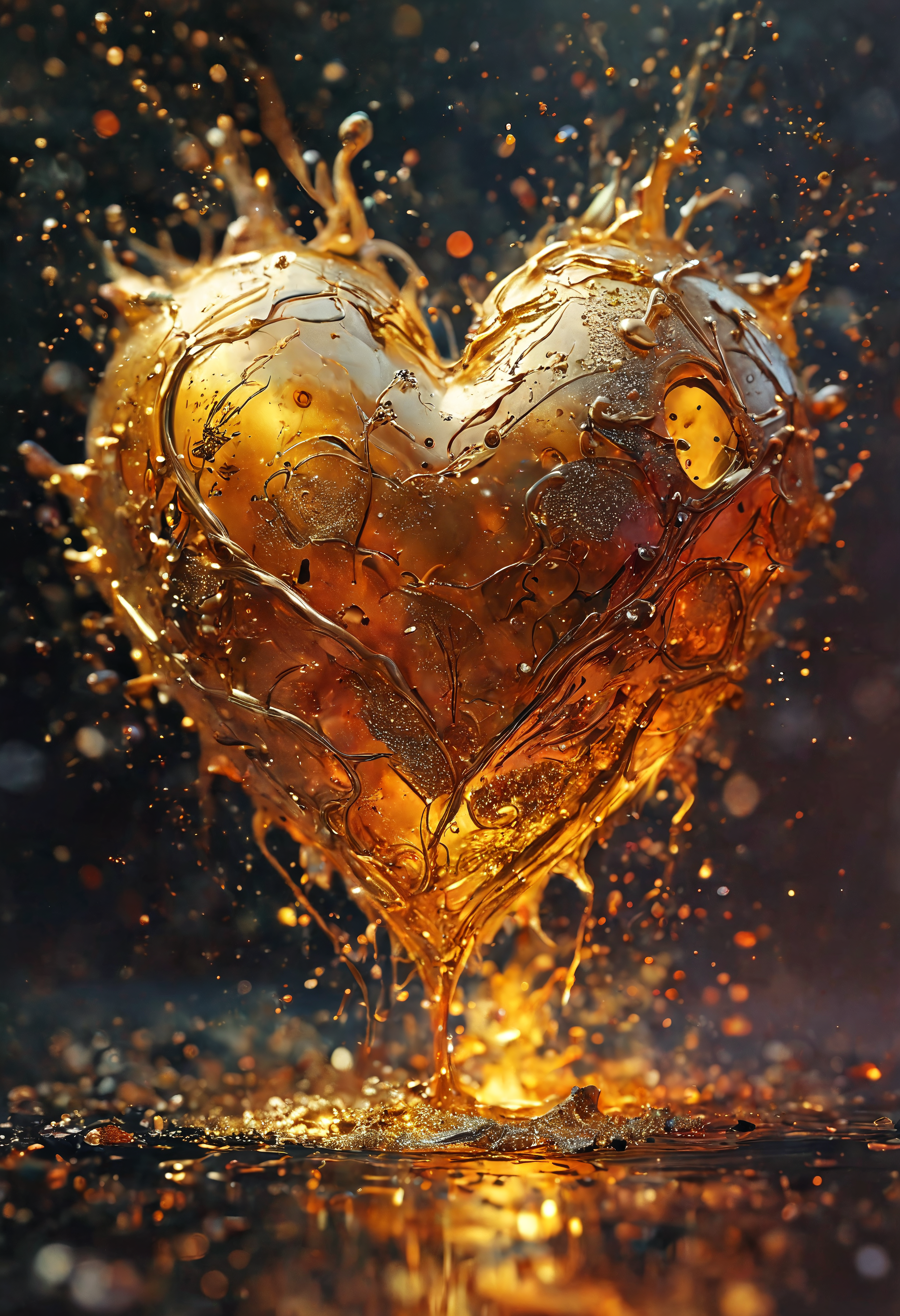 golden heart, fluid, abstract, colorful glitter, dust particles, ember  and rippled muscles, digital art, trending on artstation<lora:add-detail-xl:1>  <lora:MJ52:0.5>